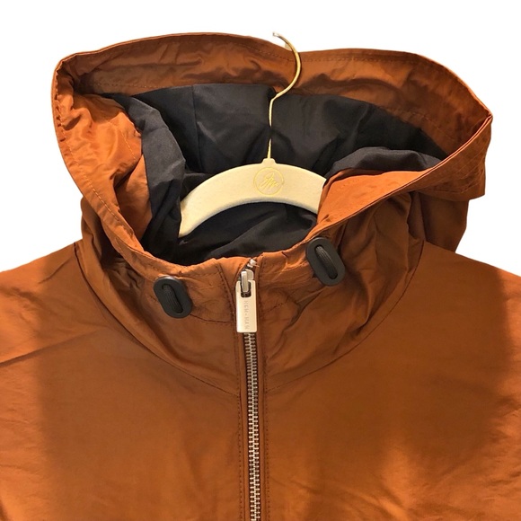 H&M men's jacket hooded windbreaker rust XL - Picture 3 of 13